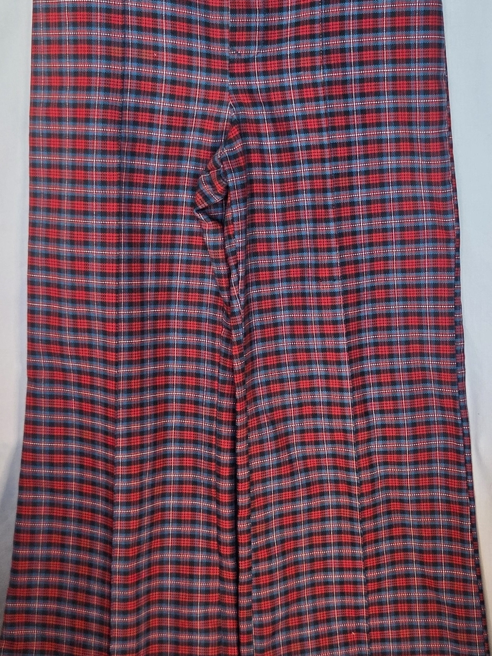 Vtg 70's JCPenny Plaid Flare/Boot Leg Pant Sz 2 ( Approx) Hippie Disco Patriotic